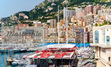 Principality of Monaco. Preparation for Monaco Formula 1 Grand Prix
