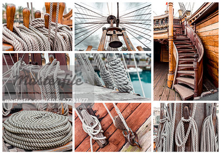 Collage of ship rigging