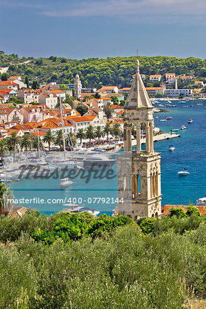 Town of Hvar yacht harbor, Dalmatia, Croatia