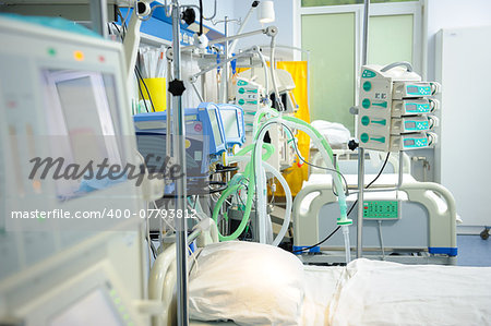 Reanimation ward with modern equipments