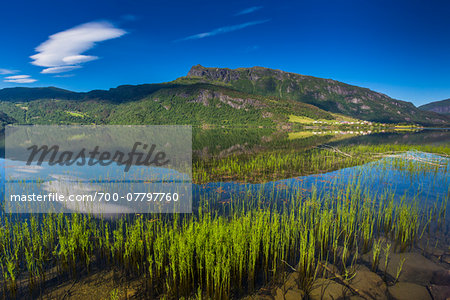 Scenic view of lake, Granvinsvatnet, Granvin, Hordaland, Norway