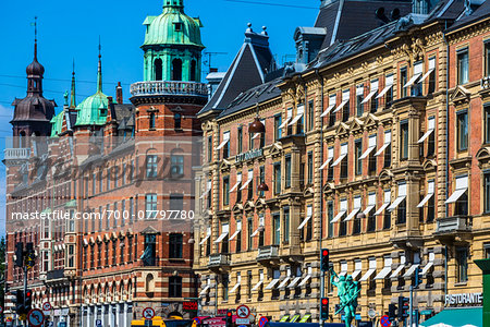 Buildings along street, Copenhagen, Denmark