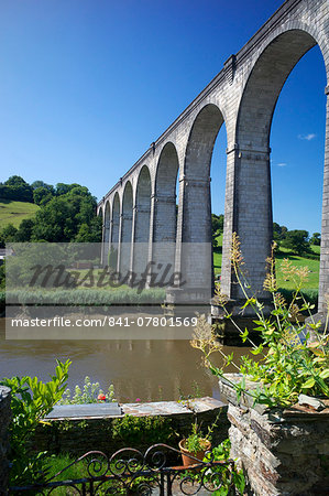 Calstock railway viaduct, Tamar Valley, Cornwall, England, United Kingdom, Europe