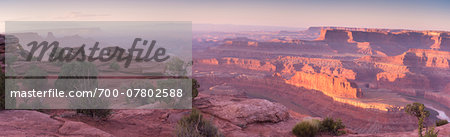 Overview of Canyonlands National Park at sunrise, Utah, USA