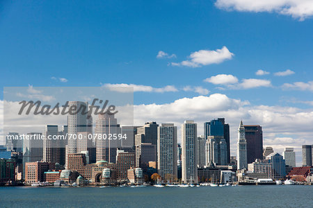 Skyline and harbor, Boston Harbor, Massachusetts, USA