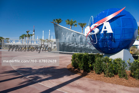 Entrance to Kennedy Space Center, Cape Canaveral, Florida, USA