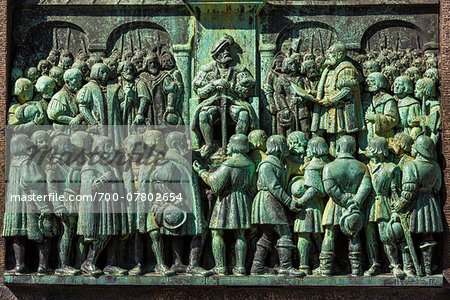 Close-up of Reformation Monument, Bispetorv, Copenhagen, Denmark