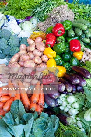 Vegetables in a food market, Phnom Penh, Cambodia, Indochina, Southeast Asia, Asia