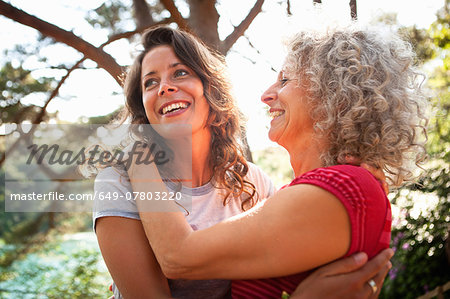 Mother and daughter enjoying nature