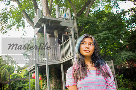 Portrait of teenage girl outdoors