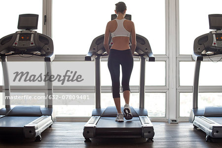 Woman getting in shape at gym