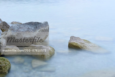 Stones in Lago di Garda in Autumn, Italy