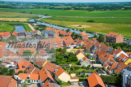 View over Ribe, Denmark's oldest surviving city, Jutland, Denmark, Scandinavia, Europe