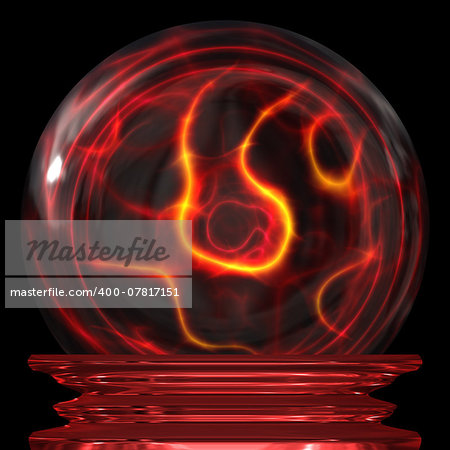 Red magic crystal ball over a dark background
