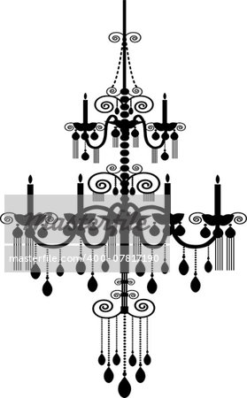 Retro chandelier silhouette