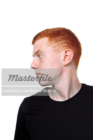 Portrait of a redhair teenager in profile