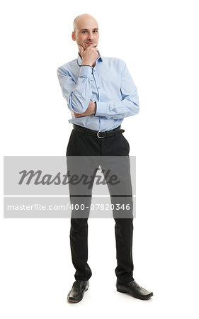 full length portrait of a businessman over white background