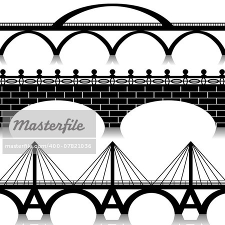 Illustration of silhouette of bridges as a symbol of the city.