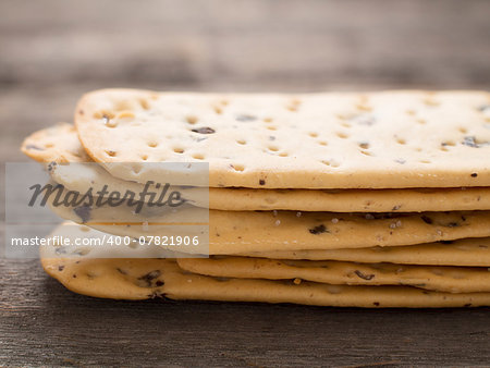 close up of rustic crispy italian flatbread