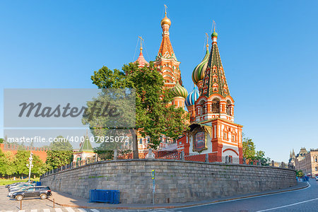 panoramic shot of St. Basil's Cathedral in Moscow