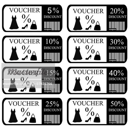 Vouchers set for women clothes and accessories
