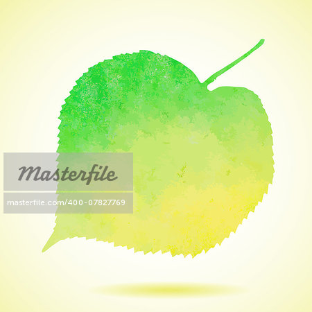 Watercolor linden leaf isolated on white. Also available as a Vector in Adobe illustrator EPS format, compressed in a zip file. The vector version be scaled to any size without loss of quality.