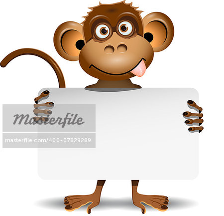 illustration merry monkey with a white background