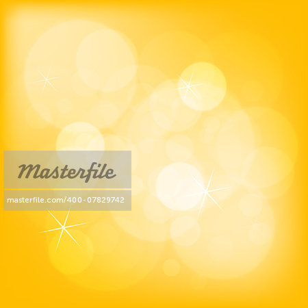 Abstract yellow bokeh christmas background with sparkles