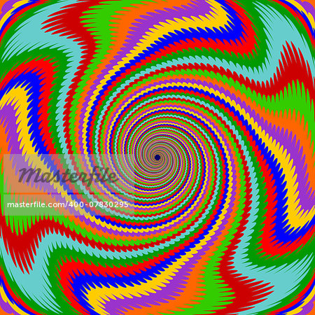 Design multicolor swirl rotation background. Abstract warped backdrop. Vector-art illustration