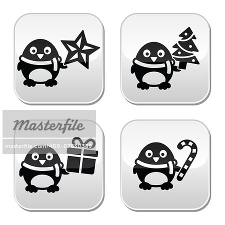 Xmas holidays vector buttons collection