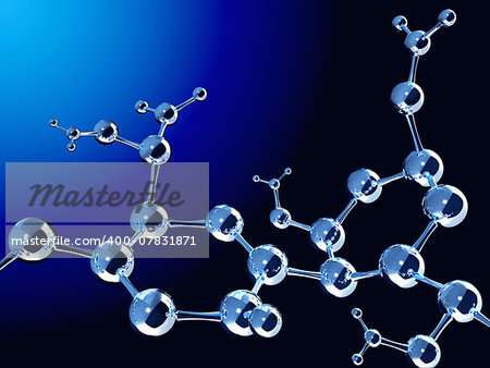 Abstract molecular structure. Isolated on white background