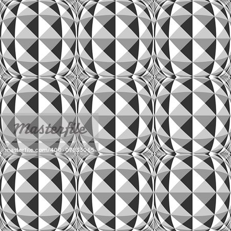Design seamless monochrome geometric pattern. Abstract convex textured background. Vector art