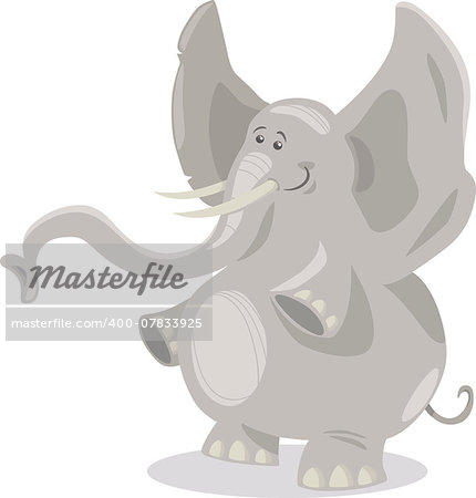 Cartoon Illustration of Cute African Elephant Animal Cartoon Illustration of Cute African Elephant Animal
