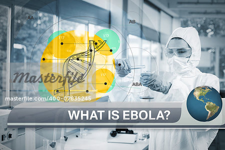 Digital composite of Ebola news flash with medical imagery