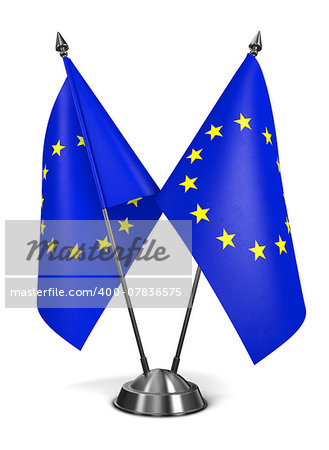 European Union - Miniature Flags Isolated on White Background.