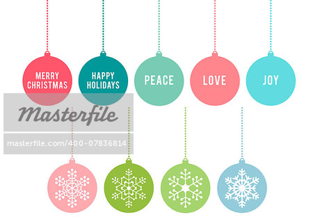 Pastel Christmas balls, set of vector design elements