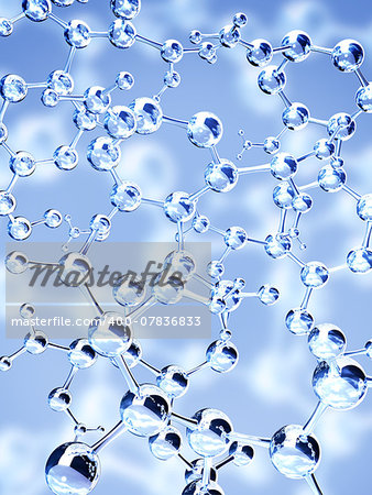 Abstract molecular structure of blue color