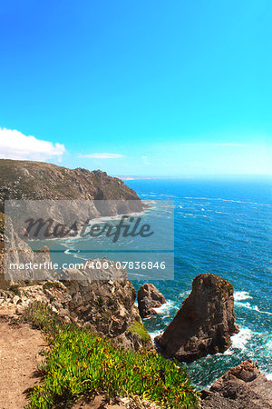 Cabo da Roca - the most western point of Europe. Coast of Portugal