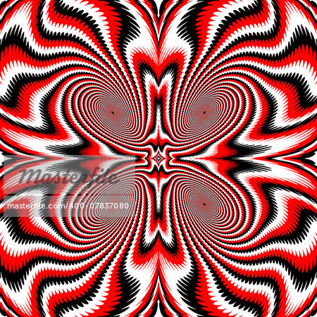 Design colorful swirl rotation background. Abstract warped illusion backdrop. Vector-art illustration