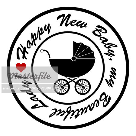 An illustration of a baby carriage as a symbol of the birth of the baby.