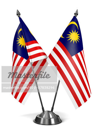Malaysia - Miniature Flags Isolated on White Background.
