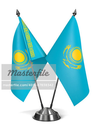 Kazakhstan - Miniature Flags Isolated on White Background.