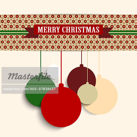 Vector - Merry Christmas Retro Colorful Hipster Background