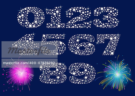 Shiny Numbers Set for your New Year design