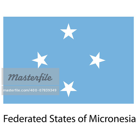 Flag  of the country  federated states of micronesia. Vector illustration.  Exact colors.