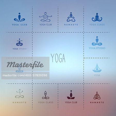 Vector illustration of Set of logos for a yoga studio
