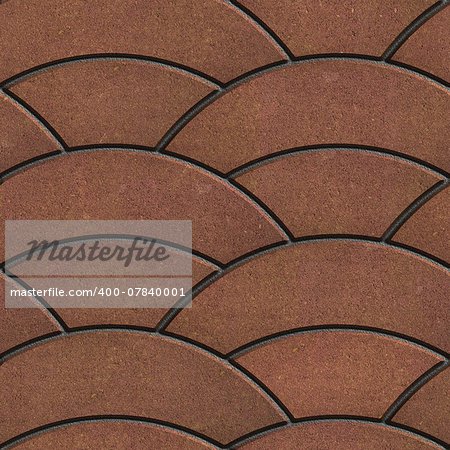 Brown Paving Slabs Laid as Semicircle. Seamless Tileable Texture.