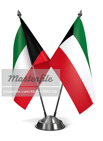 Kuwait - Miniature Flags Isolated on White Background.