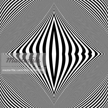 Design monochrome movement illusion background. Abstract striped lines distortion backdrop. Vector-art illustration. No gradient