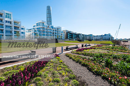 Buildings with skyscraper on background